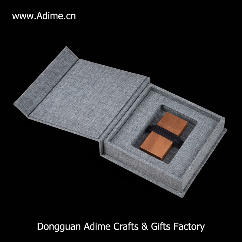 wedding linen cloth USB flash drive packaging box