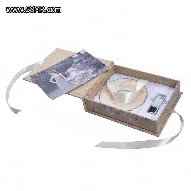 linen CD DVD USB photo packaging BOX
