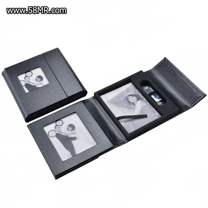 PU leather photo usb packaging case