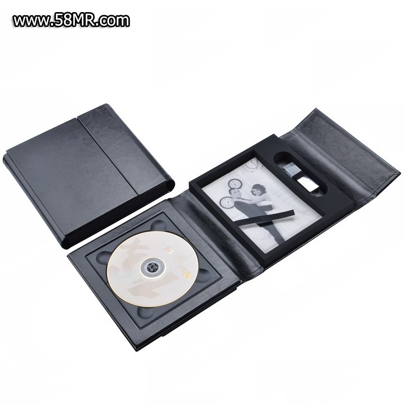 PU leather DVD photo usb packaging CASE