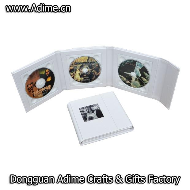 Triple CD DVD Case Leather